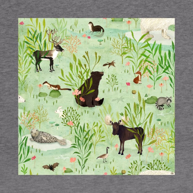 This wild life (Green) by katherinequinnillustration